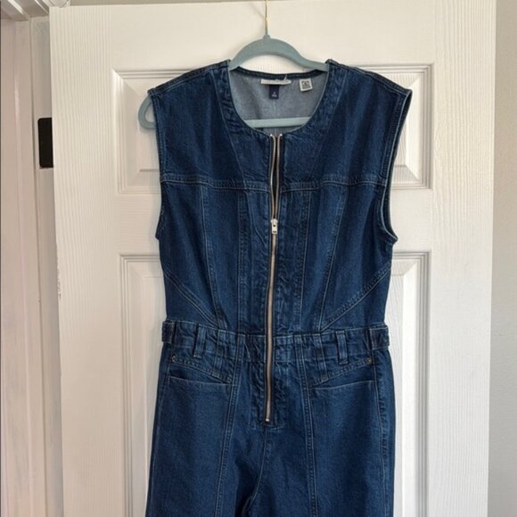 Denim Sleeveless Jumpsuit - Picture 2 of 2